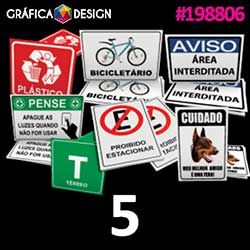 5 cópias iguais | Placas de Sinalização/Informativa Grande Cristal Frente e Verso | id 198806 | +-45x30cm | Plástico PVC 0,5mm  Médio BRILHO CRISTAL | Acabamento Padrão | Impressão FRENTE Colorida apenas | 4x0 cores