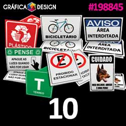 10 cópias iguais | Placas de Sinalização/Informativa Pequena Cristal Frente e Verso | id 198845 | +-22x14cm | Plástico PVC 0,5mm  Médio BRILHO CRISTAL | Acabamento Padrão | Impressão FRENTE Colorida apenas | 4x0 cores