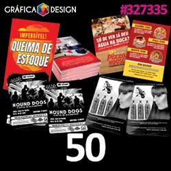 50 cópias iguais | Folheto Verniz Total Frente e Verso | id 327335 | 10x15cm A6 +-4 dentro da Sulfite | Papel Couchê 150g Padrão MELHOR | Impressão FRENTE Colorida apenas | 4x0 cores