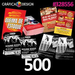 500 cópias iguais | Folheto Verniz Total Frente e Verso | id 328556 | 10x14cm A6 PROMO +-4 dentro da Sulfite | Papel Couchê 150g Padrão MELHOR | Impressão FRENTE Colorida apenas | 4x0 cores