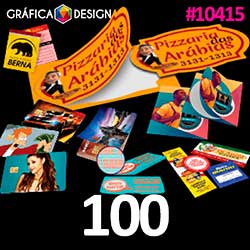 100 cópias iguais | Papel Colante | id 10415 | +-4x5cm | Papel Colante Couchê 90g | Meio Corte + Corte Especial | Destaque & Aplique | Impressão FRENTE Colorida apenas | 4x0 cores
