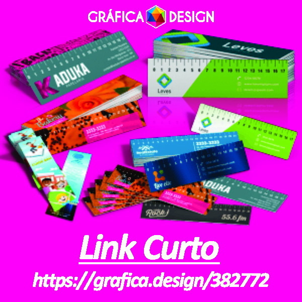 500 cópias iguais | Régua | id 382772 | +-17x5cm | Plástico PVC 0,5mm Médio FOSCO ÁSPERO | Cantos Redondos | Impressão FRENTE e VERSO Coloridos | 4x4 cores