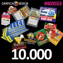 10.000 cópias iguais | Ímã de Geladeira com Faca Padrão e Embalado Individualmente Supremo | id 403553 | +-4x5cm | Manta Magnética Total no Verso | Cantos Retos (Corte Simples) + Bloco Calendário 12 meses + Embalado Individualmente | Impressão FRENTE
