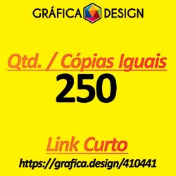 250 cópias iguais | Catálogo 8 Páginas | id 410441 | +-23x21cm | Papel Couchê 120g NORMAL | 1 (uma) Dobra + Intercalação + 2 (dois) Grampos | Impressão FRENTE e VERSO Coloridos | 4x4 cores
