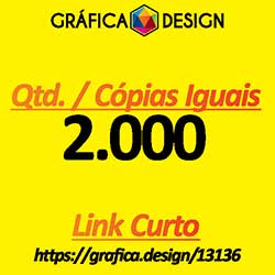 2.000 cópias iguais | Tag | id 13136 | +-4x5cm | Papel Couchê 300g PAPEL CARTÃO + ENCORPADO | 1 (um) Furo 3 (três) ou 5 (cinco) mm | Impressão FRENTE e VERSO Coloridos | 4x4 cores