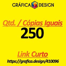 250 cópias iguais | Catálogo 12 Páginas | id 410096 | 15x21cm A5 +-Metade da Sulfite | Papel Couchê 120g NORMAL | 1 (uma) Dobra + Intercalação + 2 (dois) Grampos | Impressão FRENTE e VERSO Coloridos | 4x4 cores