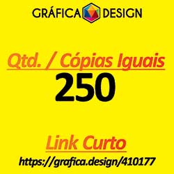 250 cópias iguais | Catálogo 24 Páginas | id 410177 | 15x21cm A5 +-Metade da Sulfite | Papel Couchê 150g Padrão MELHOR | 1 (uma) Dobra + Intercalação + 2 (dois) Grampos | Impressão FRENTE e VERSO Coloridos | 4x4 cores