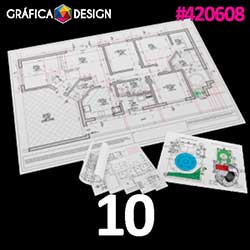 10 cópias iguais | Plotagem de Projetos A3 -  29,7x42 cm (Traços) | id 420608 | 30x42cm A3 Sulfite Duplo | 2x A4 | Papel Sulfite 75g SIMPLES DE IMPRESSORA | Impressão FRENTE Colorida apenas | 4x0 cores