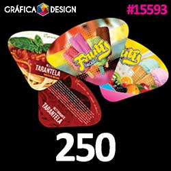 250 cópias iguais | Ventarola | id 15593 | 20x27cm A4 MINI | Sulfite Menor | Papel Couchê 300g PAPEL CARTÃO + ENCORPADO | Aplicação de Verniz UV Brilho Total Apenas na Frente + Faca Corte Padrão | Impressão FRENTE e VERSO Coloridos | 4x4 cores