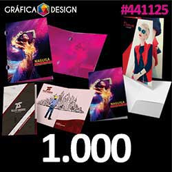 1.000 cópias iguais | Pasta com Vinco Laminação Holográfica 31x45cm | id 441125 | +-31x45cm | Papel Couchê 300g PAPEL CARTÃO + ENCORPADO | 1 (um) Vinco | Impressão FRENTE e VERSO Coloridos | 4x4 cores