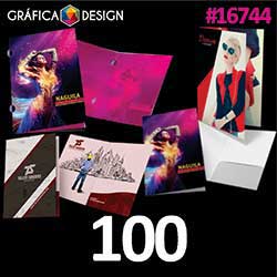 100 cópias iguais | Pasta com Vinco Laminação Fosca | id 16744 | +-31x45cm | Papel Couchê 300g PAPEL CARTÃO + ENCORPADO | 1 (um) Vinco | Impressão FRENTE Colorida apenas | 4x0 cores