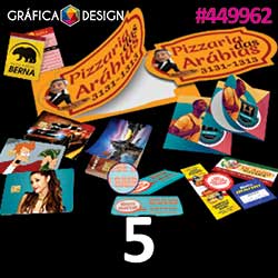 5 cópias iguais | Adesivo em Vinil 28x40 | id 449962 | +-28x40cm | Plástico Colante Vinil | Meio Corte + Corte Especial | Destaque & Aplique | Impressão FRENTE Colorida apenas | 4x0 cores