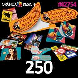 250 cópias iguais | Adesivo em Vinil 32x45 | id 42754 | +-45x32cm | Plástico Colante Vinil | Impressão FRENTE Colorida apenas | 4x0 cores