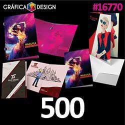 500 cópias iguais | Pasta com Orelha Laminação Fosca | id 16770 | +-31x45cm | Papel Couchê 300g PAPEL CARTÃO + ENCORPADO | Corte Especial Tipo Orelha | Impressão FRENTE Colorida apenas | 4x0 cores