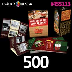 3.000 cópias iguais | Folder Verniz Total Frente 45x15cm | id 455560 | +-45x15cm | Papel Couchê 300g PAPEL CARTÃO + ENCORPADO | Impressão FRENTE Colorida apenas | 4x0 cores