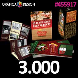 10.000 cópias iguais | Folder Verniz Total Frente 45x10cm | id 456619 | +-45x10cm | Papel Couchê 250g PAPEL CARTÃO + BARATO | Impressão FRENTE e VERSO Coloridos | 4x4 cores