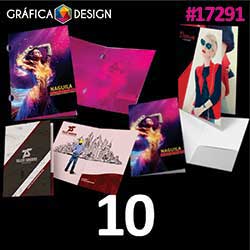 10 cópias iguais | Pasta com Vinco  | id 17291 | +-31x45cm | Papel Supremo 300g VERSO IDEAL PARA ESCREVER | 1 (um) Vinco | Impressão FRENTE Colorida apenas | 4x0 cores