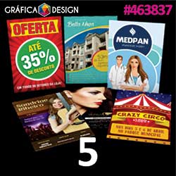 5 cópias iguais | Cartaz/Folder/Pôster 29,7x63cm | id 463837 | 30x63cm A4 TRIPLO | 3x Sulfite | Papel Couchê 150g Padrão MELHOR | Impressão FRENTE e VERSO Coloridos | 4x4 cores