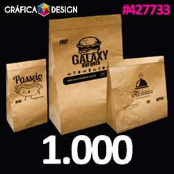 1.000 cópias iguais | Saco para Delivery Sem Impressão Médio até 10kg | id 427733 | +-21x34cm | Papel Kraft 90g MARROM | Sem Impressão