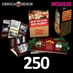 500 cópias iguais | Folder Kraft 240g com Tinta Branca 18x25cm | id 458275 | +-18x25cm | Papel Kraft 240g MARROM + 5º Cor BRANCA | Impressão FRENTE Colorida apenas | 4x0 cores