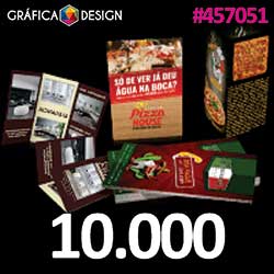 250 cópias iguais | Folder Kraft 240g com Tinta Branca 18x20cm | id 458422 | 18x20cm A5 Extra | Metade Sulfite | Papel Kraft 240g MARROM + 5º Cor BRANCA | Impressão FRENTE e VERSO Coloridos | 4x4 cores