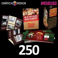 100 cópias iguais | Folder Kraft 240g com Tinta Branca 45x15cm | id 458665 | +-45x15cm | Papel Kraft 240g MARROM + 5º Cor BRANCA | Impressão FRENTE Colorida apenas | 4x0 cores