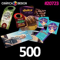 500 cópias iguais | Tag Laminação Fosca e Verniz Localizado | id 20723 | +-4x5cm | Papel Couchê 250g PAPEL CARTÃO + BARATO | 1 (um) Furo 3 (três) ou 5 (cinco) mm | Impressão FRENTE e VERSO Coloridos | 4x4 cores