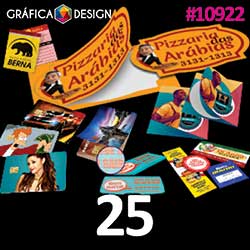 25 cópias iguais | Plástico Vinil Colante | id 10922 | +-45x32cm | Plástico Colante Vinil | Impressão FRENTE Colorida apenas | 4x0 cores