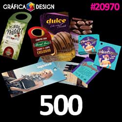500 cópias iguais | Tag Laminação Fosca | id 20970 | +-18x5cm | Papel Couchê 250g PAPEL CARTÃO + BARATO | 1 (um) Furo 3 (três) ou 5 (cinco) mm | Impressão FRENTE e VERSO Coloridos | 4x4 cores