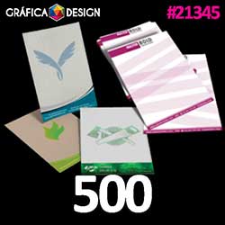 500 cópias iguais | Papel Timbrado | id 21345 | 15x21cm A5 +-Metade da Sulfite | Papel Reciclato 90g COMUM | Impressão FRENTE Colorida apenas | 4x0 cores