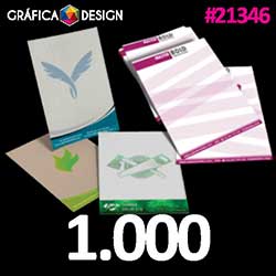 1.000 cópias iguais | Papel Timbrado | id 21346 | 15x21cm A5 +-Metade da Sulfite | Papel Reciclato 90g COMUM | Impressão FRENTE Colorida apenas | 4x0 cores
