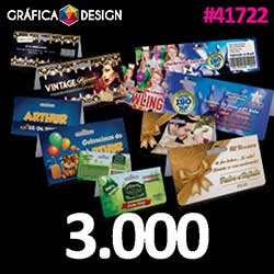 3.000 cópias iguais | Solapa | id 41722 | 10x9cm A7 SUPER | Papel Couchê 300g PAPEL CARTÃO + ENCORPADO | Faca Corte Padrão | Impressão FRENTE Colorida apenas | 4x0 cores