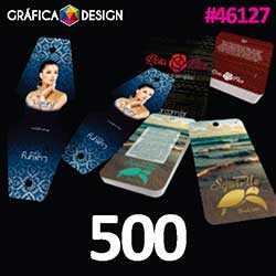 500 cópias iguais | Cartela para Bijuterias Verniz Total Frente | id 46127 | +-13x5cm | Papel Couchê 250g PAPEL CARTÃO + BARATO | Corte Especial Padrão | 2 (dois) Furos 5mm + 4 (quatro) Furos 1mm | Impressão FRENTE e VERSO Coloridos | 4x4 cores
