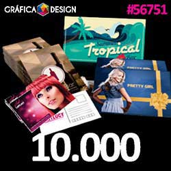 10.000 cópias iguais | Postal Laminação Fosca e Hot-Stamping Frente | id 56751 | 18x10cm A6 EXTRA | DL Reduzido | Papel Couchê 300g PAPEL CARTÃO + ENCORPADO | Impressão FRENTE e VERSO Coloridos | 4x4 cores