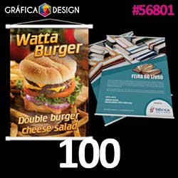100 cópias iguais | Banner em Lona Vertical | id 56801 | +-20x40cm | Tecido Emborrachado LONA 280g | Bastão de Madeira + Barbante de Nylon | Impressão FRENTE Colorida apenas | 4x0 cores