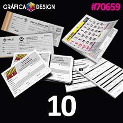 10 cópias iguais | Bloco Grampeado com Canhoto 10x1 via | id 70659 | +-19x6cm | Papel Sulfite 75g SIMPLES DE IMPRESSORA | Refile Corte Padrão + Colagem + Grampo + Serrilha | Impressão FRENTE Preto&Branco | 1x0 cor