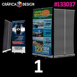 1 cópia | Tecido Emborrachado LONA para Roll Up | id 133037 | +-85x225cm | Tecido Emborrachado LONA 280g | Impressão FRENTE Colorida apenas | 4x0 cores