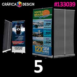 5 cópias iguais | Tecido Emborrachado LONA para Roll Up | id 133039 | +-85x225cm | Tecido Emborrachado LONA 280g | Impressão FRENTE Colorida apenas | 4x0 cores