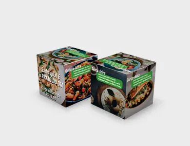 Cubo | Papel Couchê 300g | Verniz Total Frente 8x8cm | Impressão Só Frente | 4x0 cores