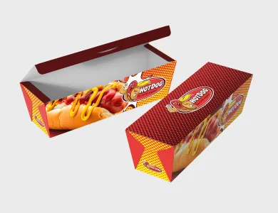Embalagem Retangular | Papel Kraft 240g | sem Película Antigordura 22x6x7cm | Impressão Só Frente | 4x0 cores
