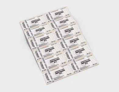 Ingresso de Segurança Numerado Papel Filigranado 120g | 10,5x5cm | Impressão Só Frente | 4x0 cores