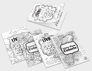 Kit com 5 Livros Infantis para Colorir em | Papel Sulfite 75g | A4 21x29,7cm - 1x0