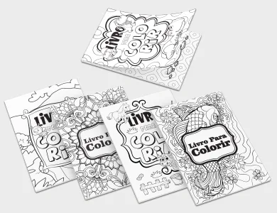 Kit com 5 Livros Infantis para Colorir em | Papel Sulfite 75g | A4 21x29,7cm - 1x0
