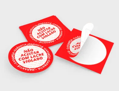 Lacre de Segurança Redondo Adesivo Papel 4x4cm | Impressão Só Frente | 4x0 cores