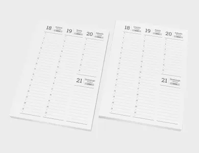 Miolo de Agenda A5 | Papel Sulfite 75g | PB - Modelo Semanal 2027 - 1x1