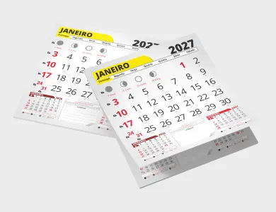 Bloco de Calendário 2027 para Folhinha Duplex 21x23 cm - Não Informado