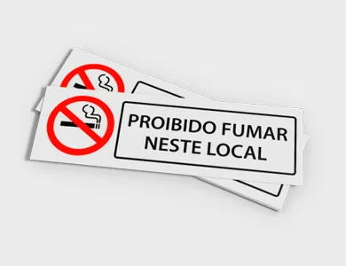 Placas de Sinalização/Informativa Larga em PVC 0,5mm Cristal Frente e Verso 44,4x14,4 cm - 4x0
