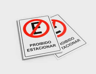 Placas de Sinalização/Informativa Pequena em PVC 0,5mm Cristal Frente e Verso 21,9x14,4 cm - 4x0