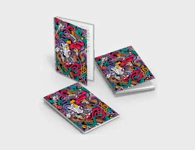 Caderno com Wire-o Capa Dura 96 folhas 20,4x28cm - 4x0