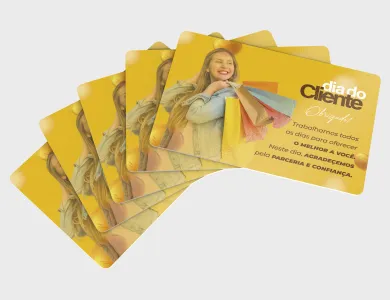 Vale Presente com Arte Única em PVC 0,5mm Cristal Frente e Verso 8,5x5,4cm - 4x0